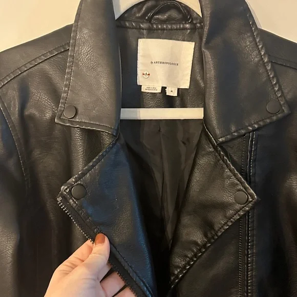 Anthropologie Sleek Black Leather Jacket - Picture 5 of 6